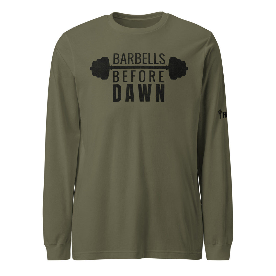 Barbells Before Dawn Long Sleeve Tee-Fortem Apparel