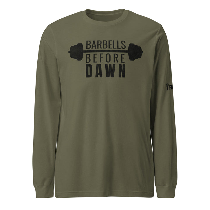 Barbells Before Dawn Long Sleeve Tee-Fortem Apparel