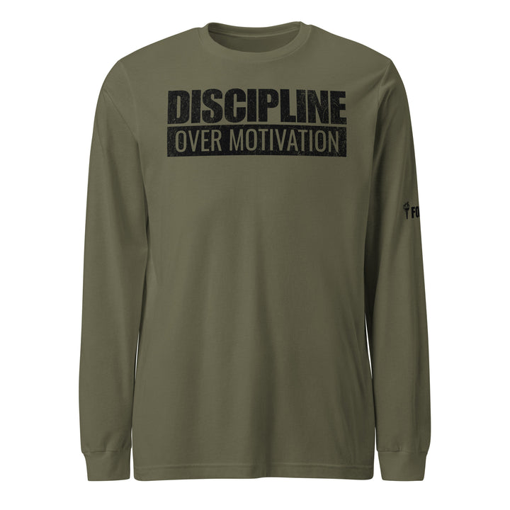 Discipline Over Motivation Long Sleeve Tee-Fortem Apparel
