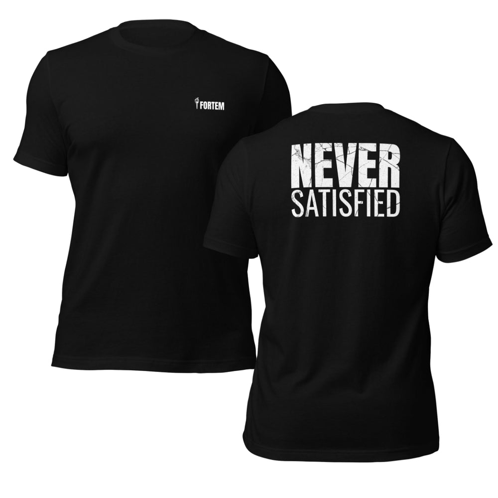 Never Satisfied tee in Black